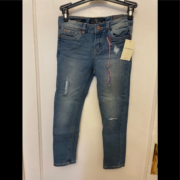 Lucky Brand Other - Lucky Brand Little Girl Zoe Skinny destructed Denim Jean Size 6X NWT.